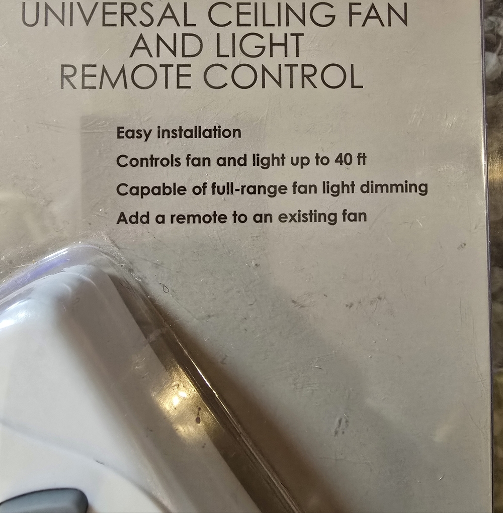 Universal Ceiling Fan and Light Remote Control - Picture 3 of 3